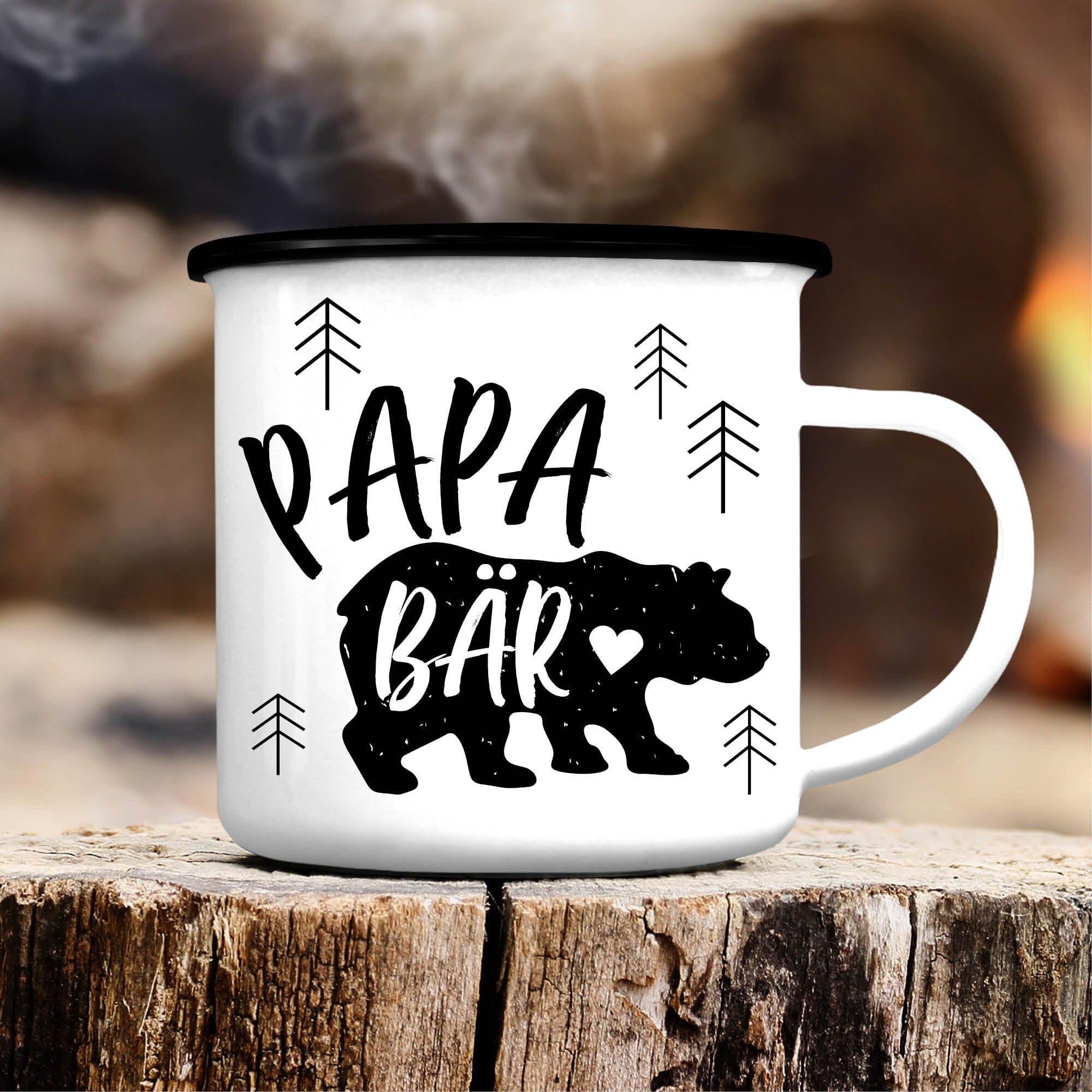 Emaille Campingbecher Papa Bär Vatertagsgeschenk Geschenk Vatertag 300 ml Kaffeetasse Becher