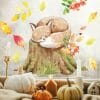 Auf dem Bild ist das Produkt: Fensterbild Herbst Fuchs auf Baumstumpf mit Blättern herbstlicher Fensteraufkleber Fensterdeko Kinderzimmer zum Preis von €13.90 abgebildet.