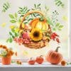 Auf dem Bild ist das Produkt: Fensterbild Herbstkorb Herbst Herbstfrüchte Herbstblätter Kürbis Halloween bunt wiederverwendbare Fensteraufkleber Kinderzimmer Baby Kind zum Preis von €13.90 abgebildet.