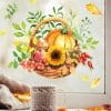Auf dem Bild ist das Produkt: Fensterbild Herbstkorb Herbst Herbstfrüchte Herbstblätter Kürbis Halloween bunt wiederverwendbare Fensteraufkleber Kinderzimmer Baby Kind zum Preis von €13.90 abgebildet.