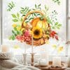 Auf dem Bild ist das Produkt: Fensterbild Herbstkorb Herbst Herbstfrüchte Herbstblätter Kürbis Halloween bunt wiederverwendbare Fensteraufkleber Kinderzimmer Baby Kind zum Preis von €13.90 abgebildet.