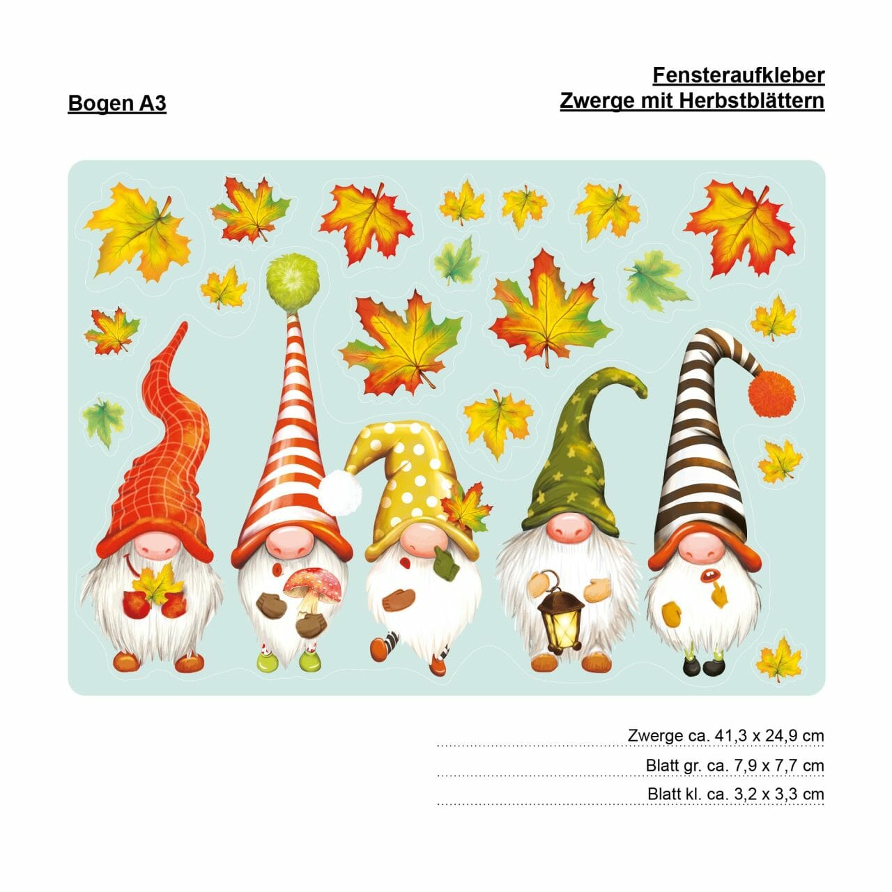 Herbst-Fensteraufkleber Set – Aquarell-Design Mit Vogelscheuche, Kürbis & Ahornblättern, Statisch, Wiederverwendbar