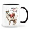 Auf dem Bild ist das Produkt: Tasse bedruckt Lama Faultier Different but best friends Kaffeetasse weiß beidseitig Geschenk Geburtstag zum Preis von €15.90 abgebildet.
