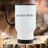Auf dem Bild ist das Produkt: Edelstahl Thermobecher To Go bedruckt mit Spruch Ein Lächeln für dich Kaffeebecher 390 ml mit Griff zum Preis von €21.9 abgebildet.