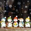 Auf dem Bild ist das Produkt: Wiederverwendbare Fensterbilder Winter 5 Schneemänner und Schneeflocken Fensteraufkleber zum Preis von €13.90 abgebildet.