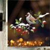 Auf dem Bild ist das Produkt: Fensterbild Winter Vogel Stieglitz Wiederverwendbar Wintermotiv Weihnachtsdekoration Fensteraufkleber zum Preis von €13.90 abgebildet.
