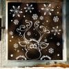 Auf dem Bild ist das Produkt: Fensterbild Weihnachten Winter Elch Schneeflocken WIEDERVERWENDBAR Fensterfolie Kinderzimmer weiß zum Preis von €17.90 abgebildet.