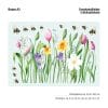 Auf dem Bild ist das Produkt: Fensterbild Frühling Ostern Blumenwiese Frühlingsblumen Nazisse Krokus Tulpen mit Hummeln,  Fensterdeko zum Preis von €13.90 abgebildet.