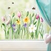 Auf dem Bild ist das Produkt: Fensterbild Frühling Ostern Blumenwiese Frühlingsblumen Nazisse Krokus Tulpen mit Hummeln,  Fensterdeko zum Preis von €13.90 abgebildet.