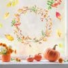 Auf dem Bild ist das Produkt: Fensterbild Herbst Blätterkranz Blätter Herbstlicher Fensteraufkleber Fensterdeko wiederverwendbare Fensteraufkleber Kinderzimmer Kind zum Preis von €13.90 abgebildet.