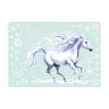 Auf dem Bild ist das Produkt: Fensterbild Pferd Winter Galopp Schneeflocken wiederverwendbare Fensteraufkleber Kinderzimmer Mädchen Kind zum Preis von €13.90 abgebildet.