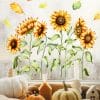 Auf dem Bild ist das Produkt: Fensterbild Herbst Sonnenblumen wiederverwendbare Fensteraufkleber Herbstdeko zum Preis von €13.90 abgebildet.