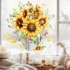 Auf dem Bild ist das Produkt: Fensterbild Sonnenblumen Gießkanne Herbst wiederverwendbare Fensteraufkleber zum Preis von €13.90 abgebildet.