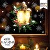 Auf dem Bild ist das Produkt: Fensterbild Weihnachten Winter Laterne Tannenzweige Schneeflocken Fensteraufkleber zum Preis von €13.90 abgebildet.