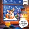 Auf dem Bild ist das Produkt: Fensterbild Weihnachten Winter Reh mit Häschen mit Schneeflocken zum Preis von €13.90 abgebildet.