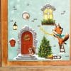 Auf dem Bild ist das Produkt: Fensterbild Weihnachten Winter Weihnachtstür Fuchs Leiter Weihnachtsdeko wiederverwendbar Schneeflocken Kinderzimmer Fenster zum Preis von €13.90 abgebildet.