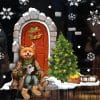 Auf dem Bild ist das Produkt: Fensterbild Weihnachten Winter Weihnachtstür mit Fuchs und Weihnachtsdeko Schneeflocken Kinderzimmer Fenster wiederverwendbar zum Preis von €13.90 abgebildet.