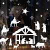 Auf dem Bild ist das Produkt: Fensterbild Weihnachten Winter Krippe Fensteraufkleber Weihnachtsdekoration wiederverwendbare Fensterdeko zum Preis von €13.90 abgebildet.