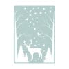 Auf dem Bild ist das Produkt: Fensterbild Weihnachten Winter weißer Hirsch mit Bäumen Fensteraufkleber Weihnachtsdekoration wiederverwendbar zum Preis von €13.90 abgebildet.