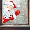 Auf dem Bild ist das Produkt: Fensterbild Weihnachtsmann hineinschauend wiederverwendbar Winter Fenster mit Schneeflocken Adventsdeko zum Preis von €13.90 abgebildet.