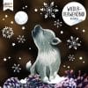 Auf dem Bild ist das Produkt: Fensterbild Wolf Wolfsjunges Mond Schneeflocken Winter winterlicher Fensteraufkleber zum Preis von €13.90 abgebildet.