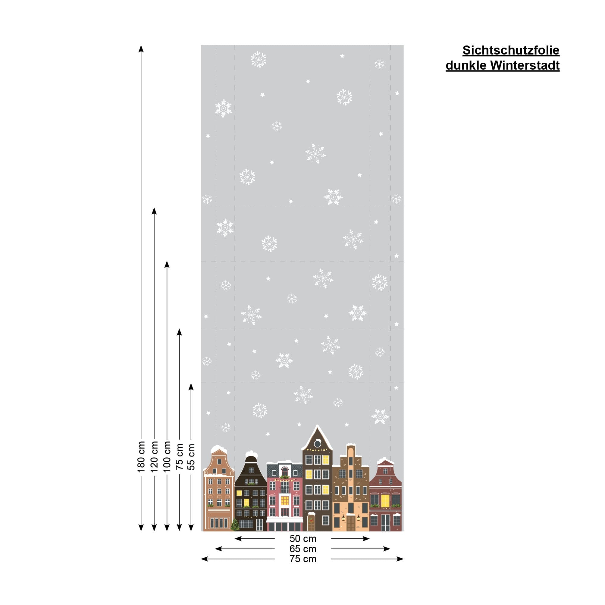 Sichtschutzfolie Weihnachten Winter Fenster Küche Winterstadt