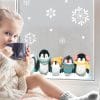 Auf dem Bild ist das Produkt: Sichtschutzfolie Weihnachten Winter Pinguine Schneeflocken wiederverwendbare Fensterfolie Fensterdeko Milchglasfolie, Weihnachtsdekoration zum Preis von €24.9 abgebildet.
