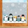 Auf dem Bild ist das Produkt: Sichtschutzfolie Weihnachten Winter Pinguine Schneeflocken wiederverwendbare Fensterfolie Fensterdeko Milchglasfolie, Weihnachtsdekoration zum Preis von €24.9 abgebildet.