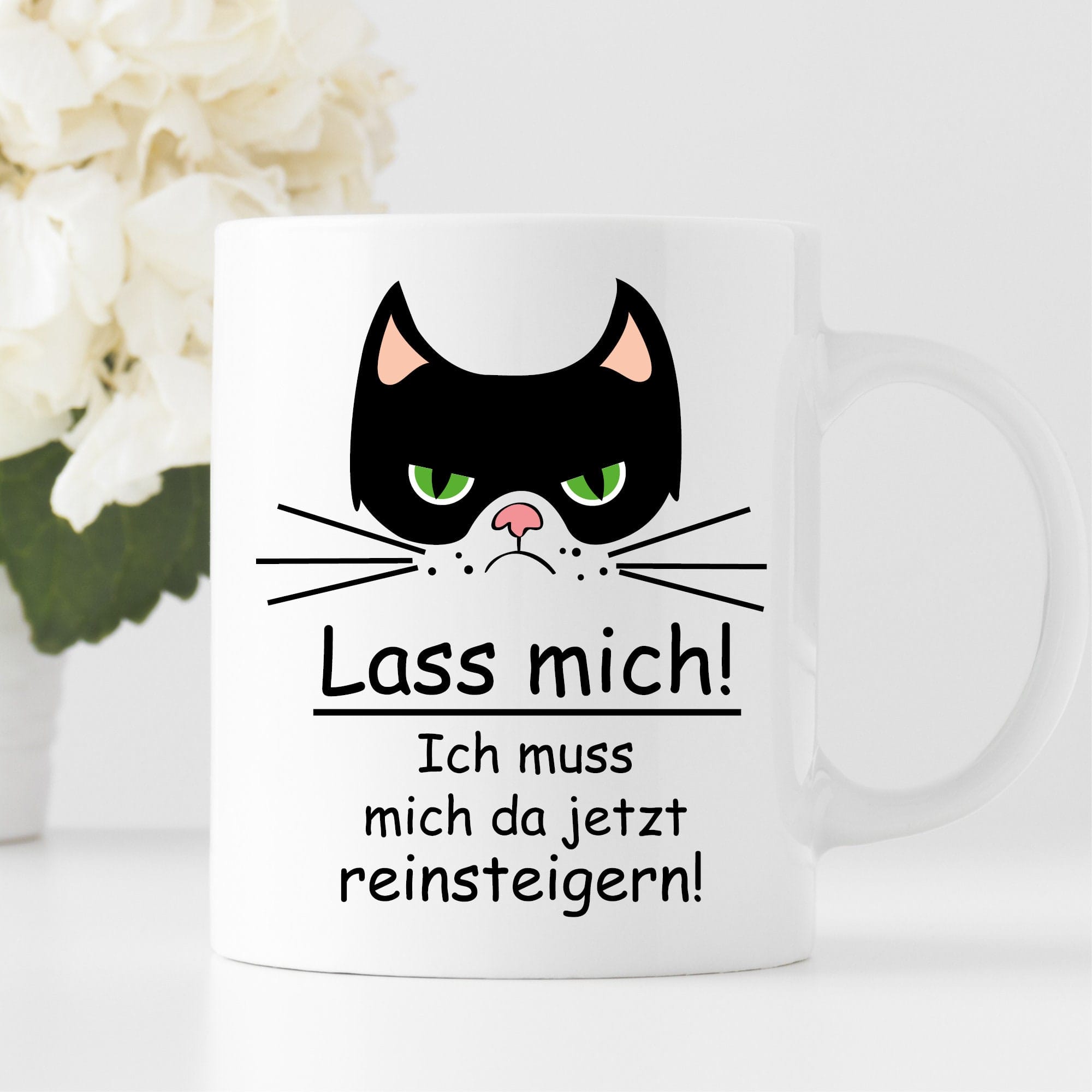 Tasse Kaffeetasse Reinsteigern Katze Humor Geburtstagsgeschenk Grumpy Cat