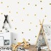 Auf dem Bild ist das Produkt: Wandtattoo Deko Kinderzimmer Aufkleber Set Stickerset Deko  goldene Punkte (50teilig) zum Preis von €10.9 abgebildet.