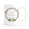 Auf dem Bild ist das Produkt: Weihnachtstasse Kranz Baumwolle mit Wunschnamen, Weihnachtskranz, personalisiertes Geschenk Geburtstag Kaffeetasse zum Preis von €18.9 abgebildet.
