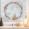 Auf dem Bild ist das Produkt: Wiederverwendbares Fensterbild Weihnachten Kranz aus Zweigen Haus Sterne Holzoptik Weihnachtsdeko zum Preis von €13.90 abgebildet.