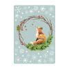 Auf dem Bild ist das Produkt: Wiederverwendbar Fensterbild Weihnachten Kranz aus Zweigen Tannengrün Fuchs Sterne Holzoptik Weihnachtsgrün Fensteraufkleber Fensterdeko zum Preis von €13.90 abgebildet.