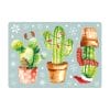 Auf dem Bild ist das Produkt: Wiederverwendbares Fensterbild Weihnachten Kaktus Kakteen Aquarell Schneeflocken Fensterdeko Kinderzimmer Kind Fensterfolie Geschenk zum Preis von €13.90 abgebildet.