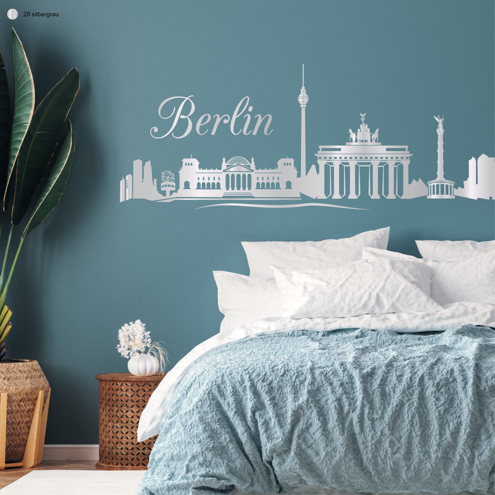 Auf dem Bild ist das Produkt: Wandtattoo Skyline Berlin Wandaufkleber, Heimat zum Preis von €22.90 abgebildet.