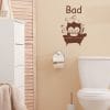 Auf dem Bild ist das Produkt: Wandtattoo WC Bad Türaufkleber Eulen Badezimmer Türschild selbstklebend rückstandslos entfernbare Dekoration zum Preis von €13.90 abgebildet.