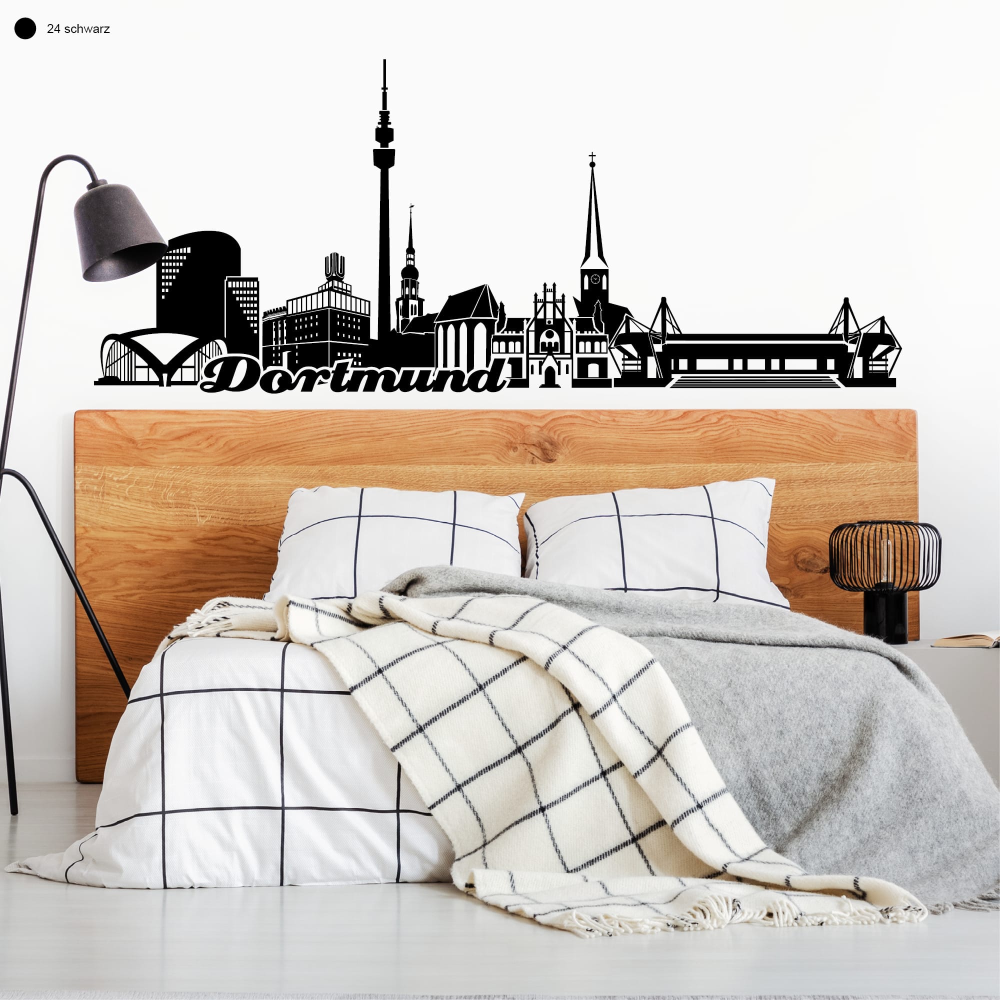 Auf dem Bild ist das Produkt: Wandtattoo Wandbild Dortmund Skyline Heimat Heimatliebe zum Preis von €29.9 abgebildet.