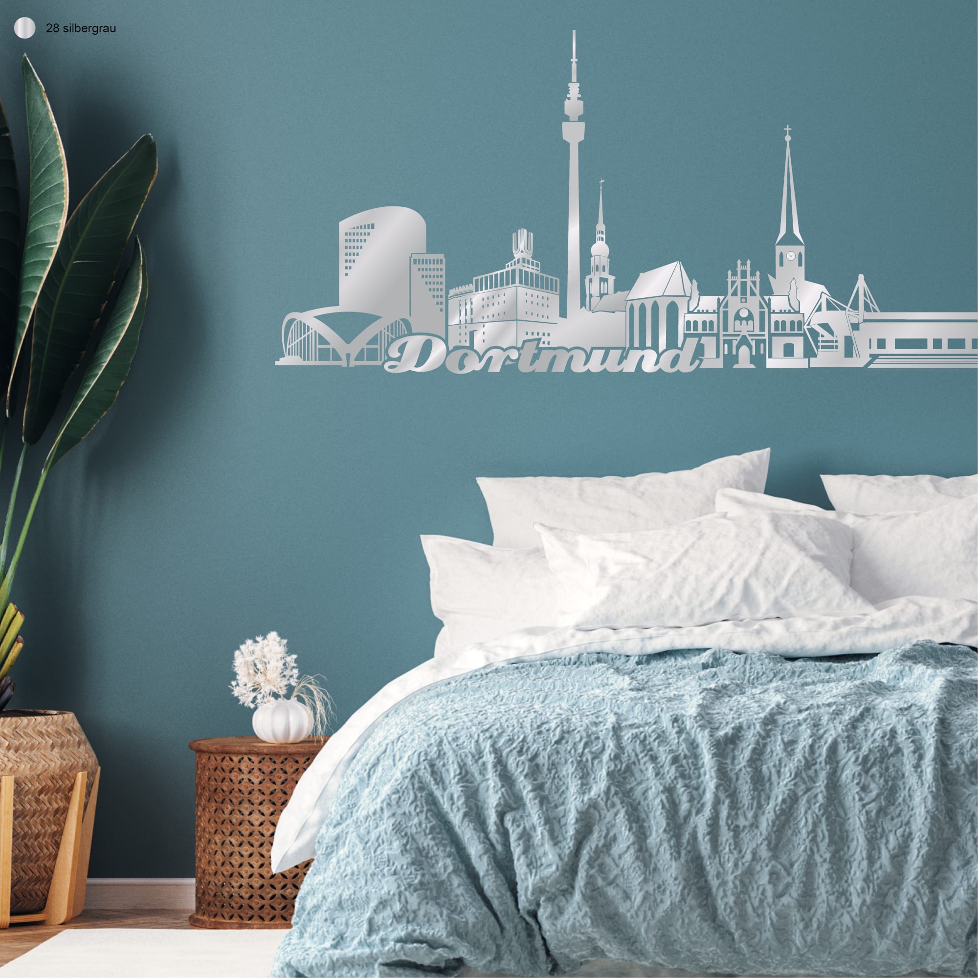 Auf dem Bild ist das Produkt: Wandtattoo Wandbild Dortmund Skyline Heimat Heimatliebe zum Preis von €29.9 abgebildet.