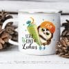 Auf dem Bild ist das Produkt: Kindertasse Emaille Becher Eule Schulkind Junge Einschulung Geschenk Outdoorgeschirr zum Preis von €18.9 abgebildet.