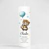 Auf dem Bild ist das Produkt: Taufkerze Junge Mädchen personalisiert Katze Ballon Baby Kerze zur Taufe mit Namen Datum Taufspruch zum Preis von €5.90 abgebildet.