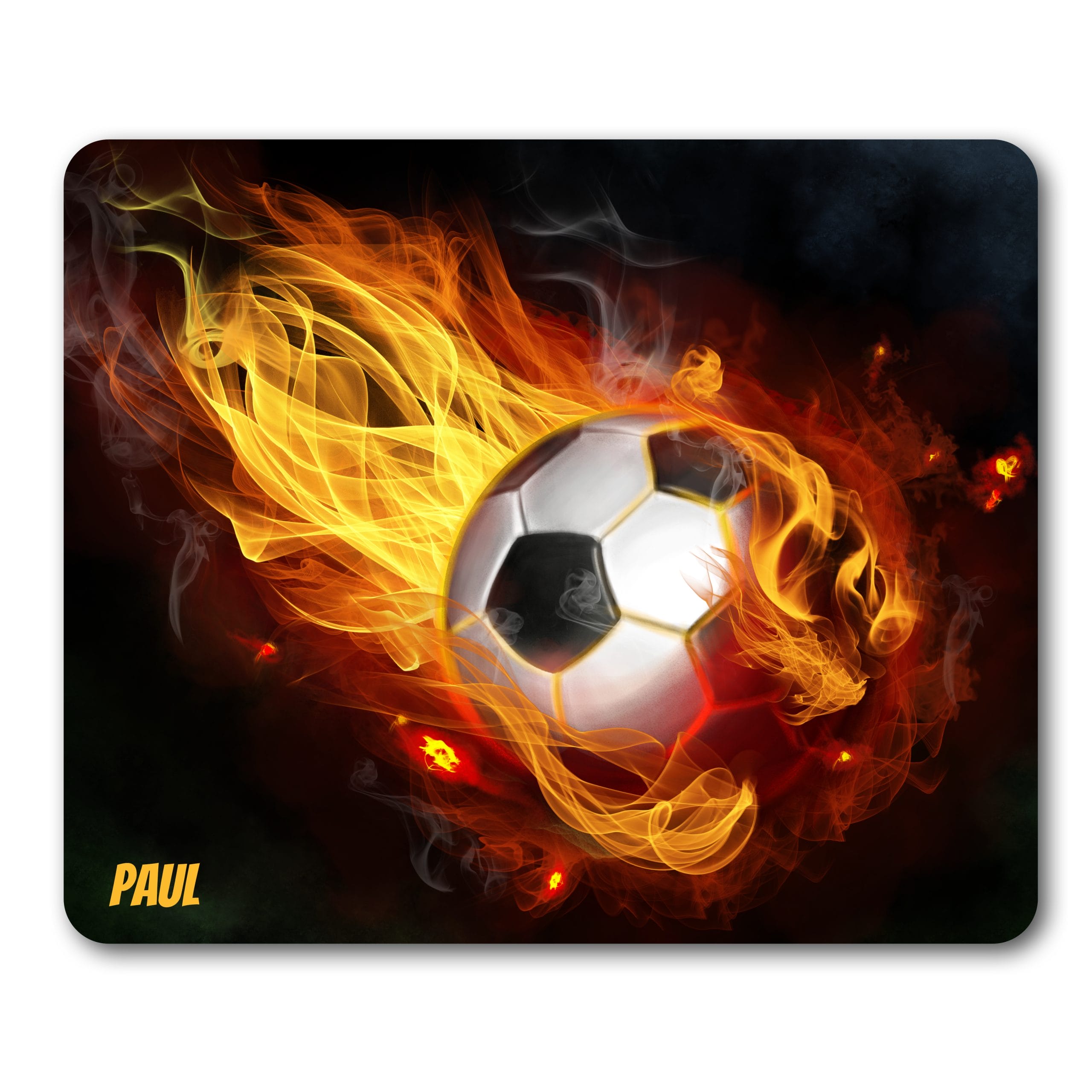 Mauspad Mousepad Fußball personalisiert Wunschnamen Schreibtischunterlage benutzerdefiniertes Geschenk Büro Einschulung