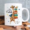 Auf dem Bild ist das Produkt: Personalisierte Tasse aus Keramik bedruckt Giraffe mit Wunschnamen und Datum Einschulung 330 ml Geschenk zum Schulanfang zum Preis von €16.9 abgebildet.