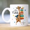 Auf dem Bild ist das Produkt: Personalisierte Tasse aus Keramik bedruckt Giraffe mit Wunschnamen und Datum Einschulung 330 ml Geschenk zum Schulanfang zum Preis von €16.9 abgebildet.