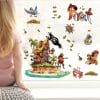Auf dem Bild ist das Produkt: Fensteraufkleber Kinderzimmer Piratenschiff wiederverwendbare Fensterdekoration Fensterbild Pirat Pirateninsel zum Preis von €13.90 abgebildet.