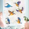 Auf dem Bild ist das Produkt: Frühling Fensterbild Vogel Eisvögel Vogelset bunt farbig wiederverwendbare Fensteraufkleber Kinderzimmer Baby Kind zum Preis von €13.90 abgebildet.