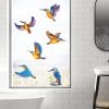Auf dem Bild ist das Produkt: Frühling Fensterbild Vogel Eisvögel Vogelset bunt farbig wiederverwendbare Fensteraufkleber Kinderzimmer Baby Kind zum Preis von €13.90 abgebildet.