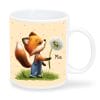 Auf dem Bild ist das Produkt: Kindertasse Kunststoff Fuchs mit Pusteblume personalisiert Wunschname Geburtstagsgeschenk 320 ml zum Preis von €17.90 abgebildet.
