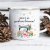 Auf dem Bild ist das Produkt: Becher Campingbecher Emaille Spruch Nähen ist wie zaubern können Nähmaschine 300 ml weiß zum Preis von €18.9 abgebildet.