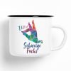 Auf dem Bild ist das Produkt: Becher Emaille Schweigefuchs Edelstahl Geschenk Geburtstag Kaffeebecher Kindertasse zum Preis von €18.9 abgebildet.