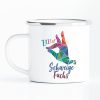 Auf dem Bild ist das Produkt: Becher Emaille Schweigefuchs Edelstahl Geschenk Geburtstag Kaffeebecher Kindertasse zum Preis von €18.9 abgebildet.